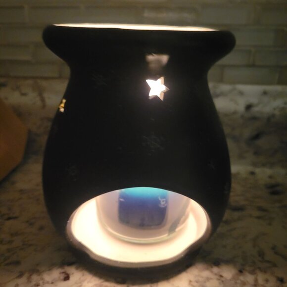 Lang Ceramic Snowman Tealight Candle Holder With Cutout Stars - Picture 6 of 6